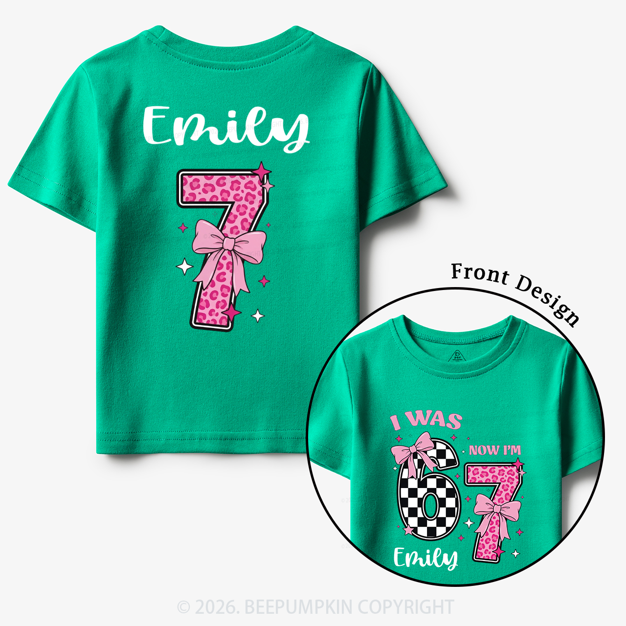 I Was 6 Now I'm 7 Girls Birthday Toddler&Kid's Tees