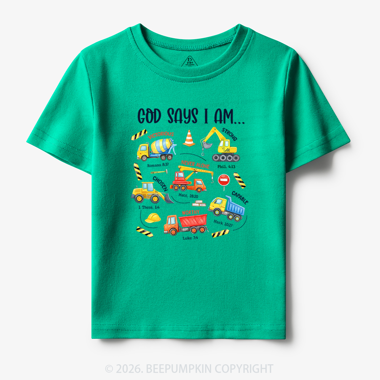 God Says I Am Construction Toddler&Kid's Tees