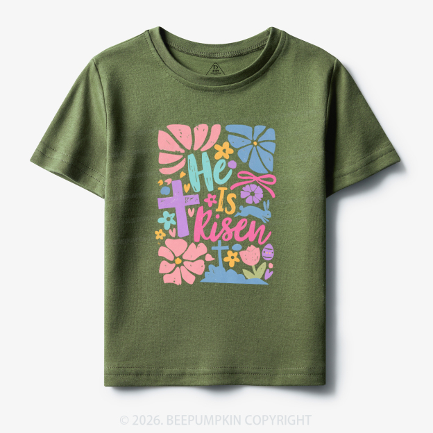 He is Risen Retro Christian Easter Toddler&Kid's Tees