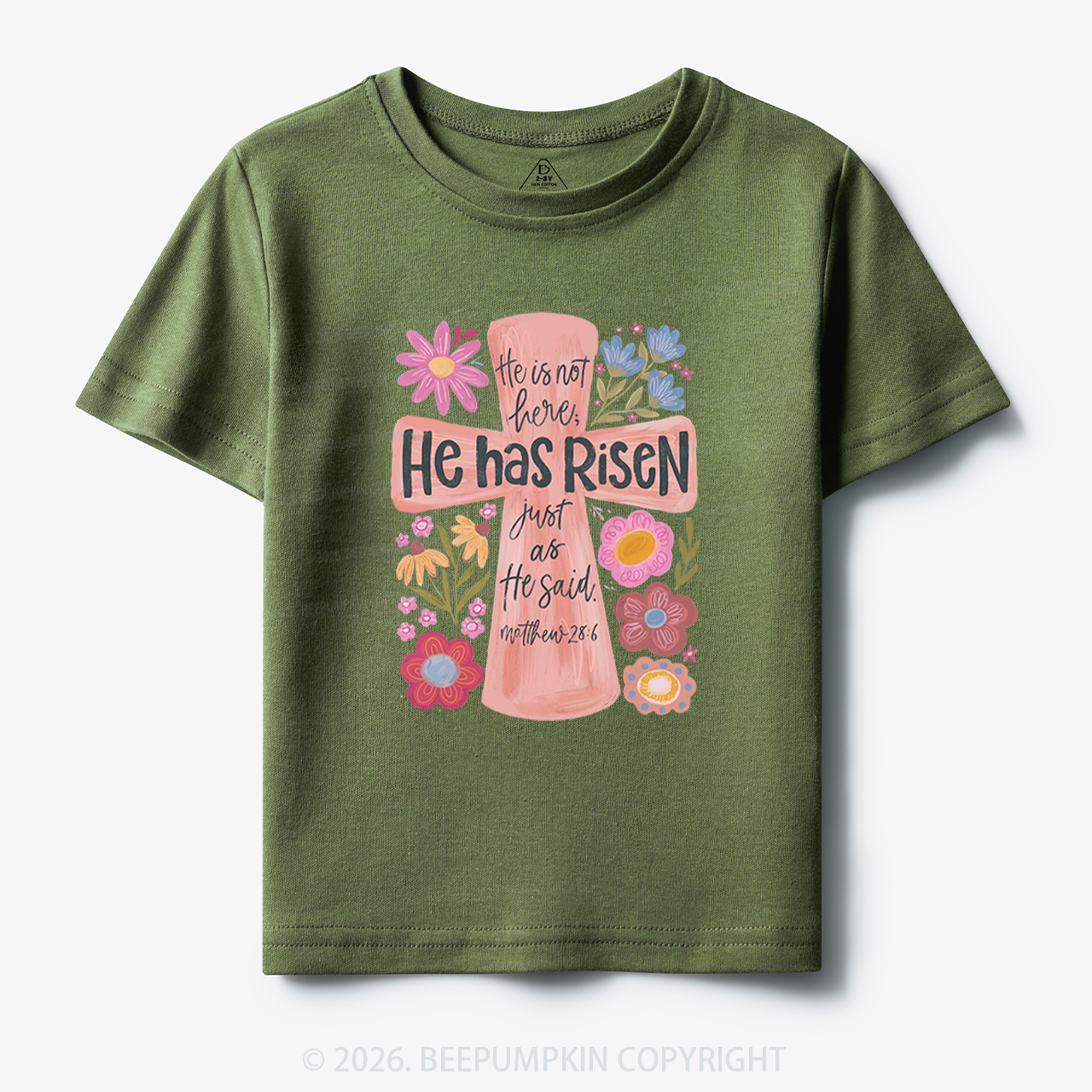 He Has Risen Christian Resurrection day Toddler&Kid's Tees