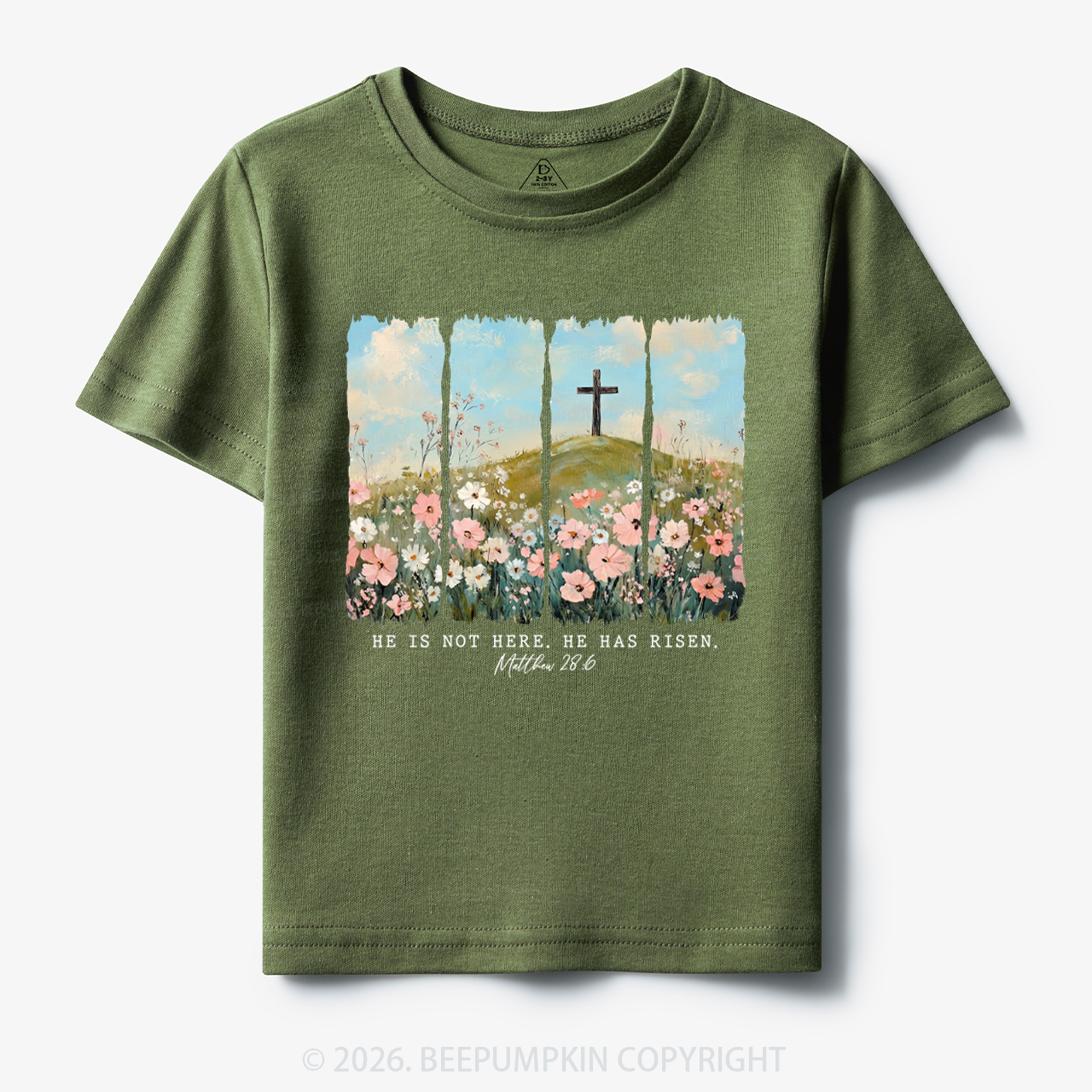 He is Risen Wildflower Spring Easter Toddler&Kid's Tees