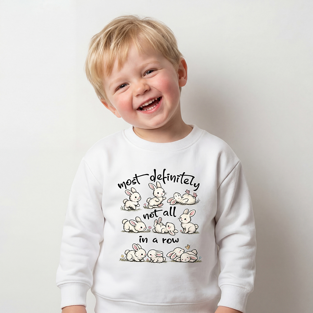 Funny Bunnies Not All In a Row Sarcastic Kid's Sweatshirt