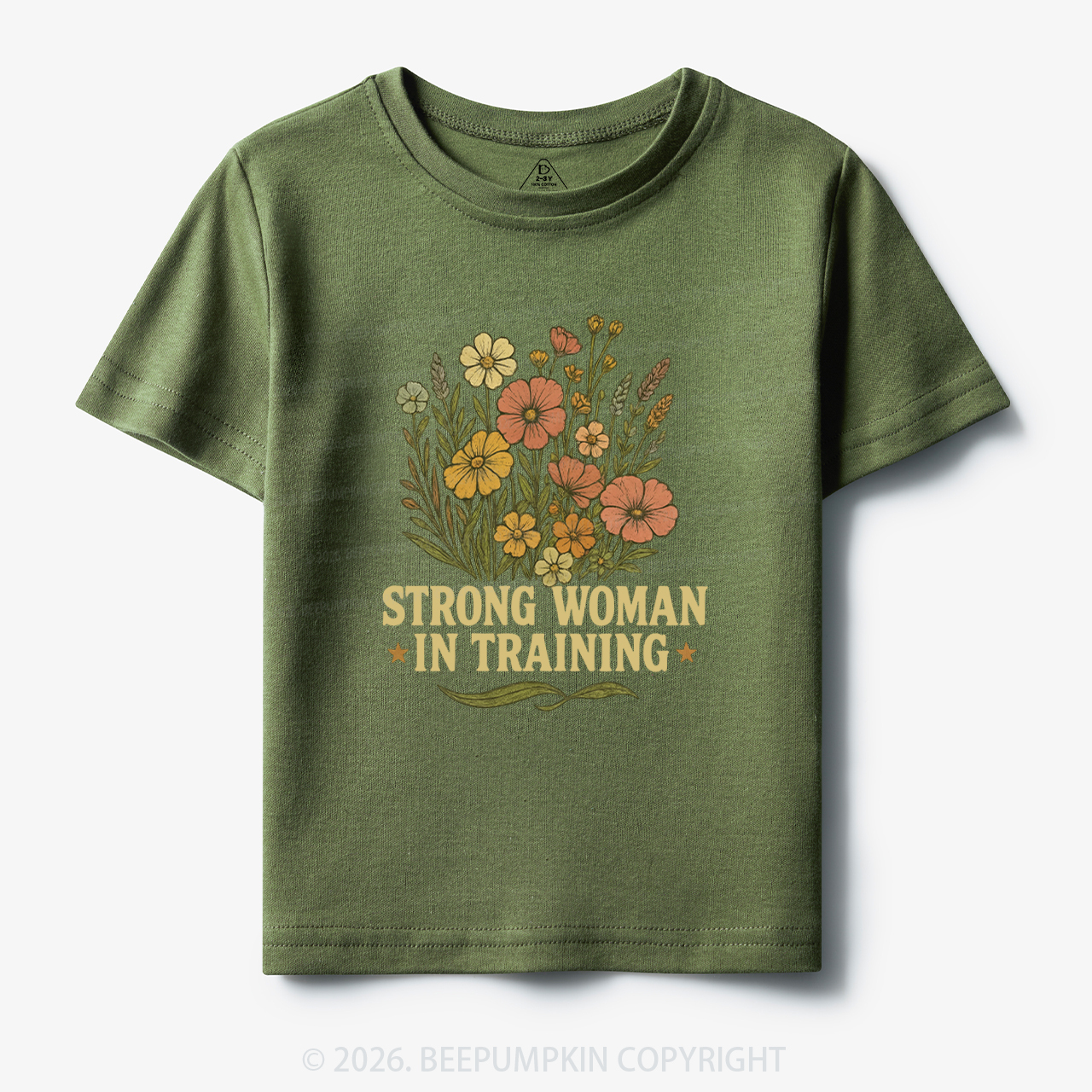 Strong Woman In Training Floral Toddler&Kid's Tees