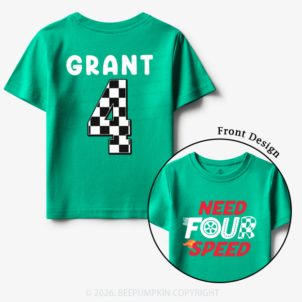 Personalized Racecar Birthday Toddler&Kid's Tees