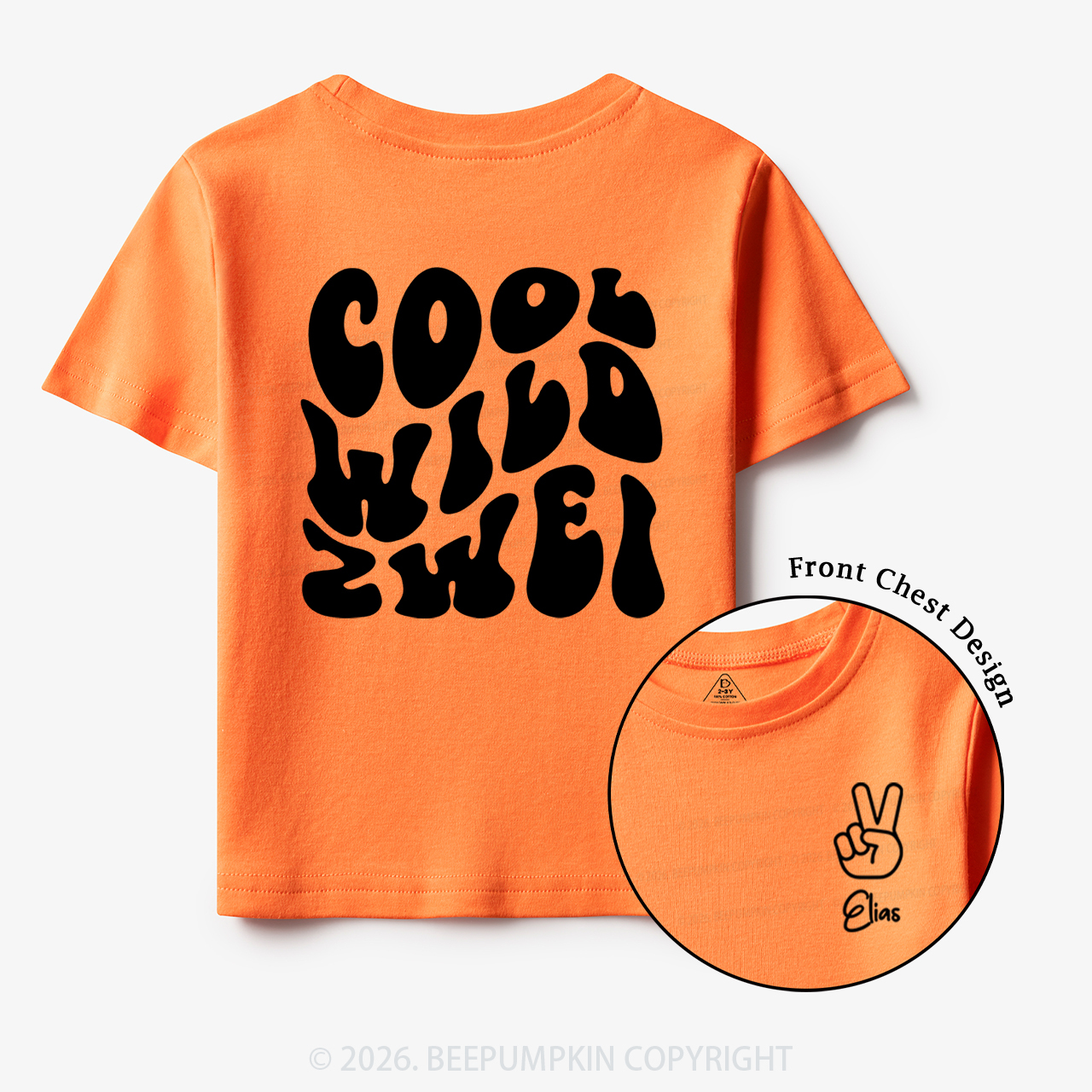 Personalized Birthday Cool Wild Zwei Toddler&Kid's Tees