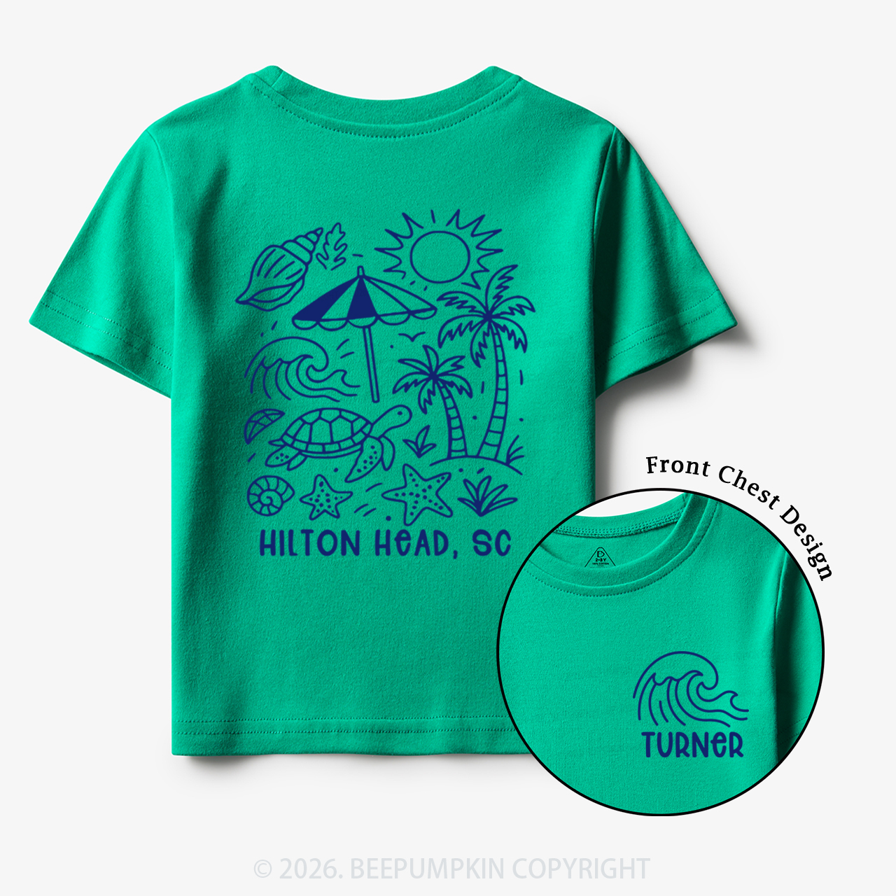 Personalized Name Summer Beach Toddler&Kid's Tees