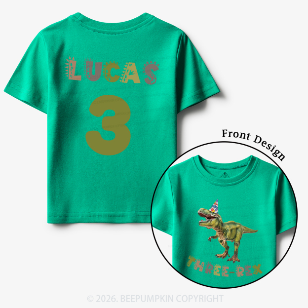 Personalized Dinosaur Birthday Party Toddler&Kid's Tees