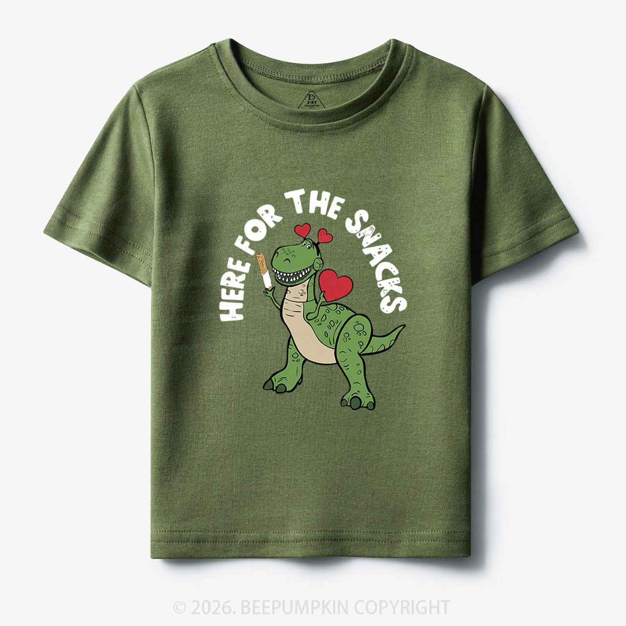 Here For The Snacks Funny Dinosaur Toddler&Kid's Tees