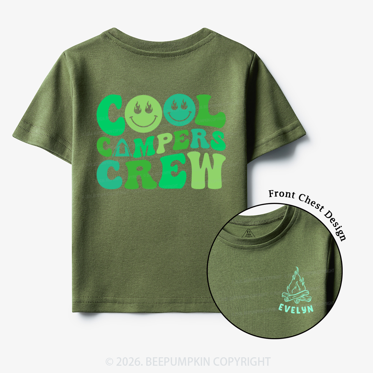 Personalized Name Cool Campers Crew Toddler&Kid's Tees