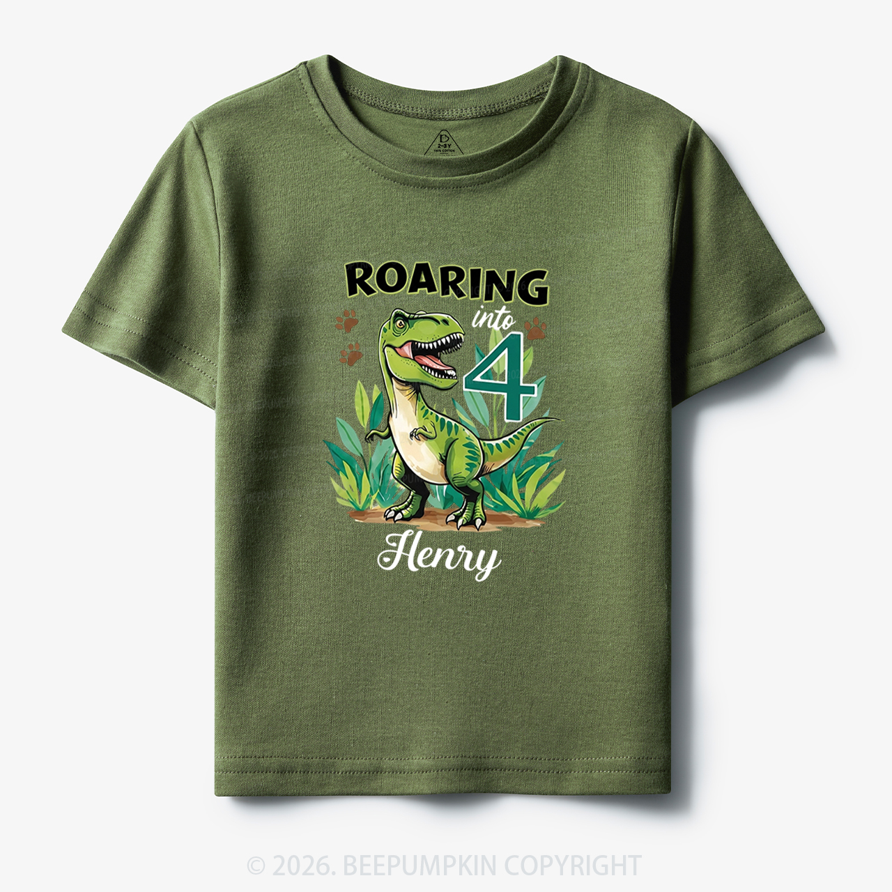Personalized Dinosaur Birthday Any Age Toddler&Kid's Tees