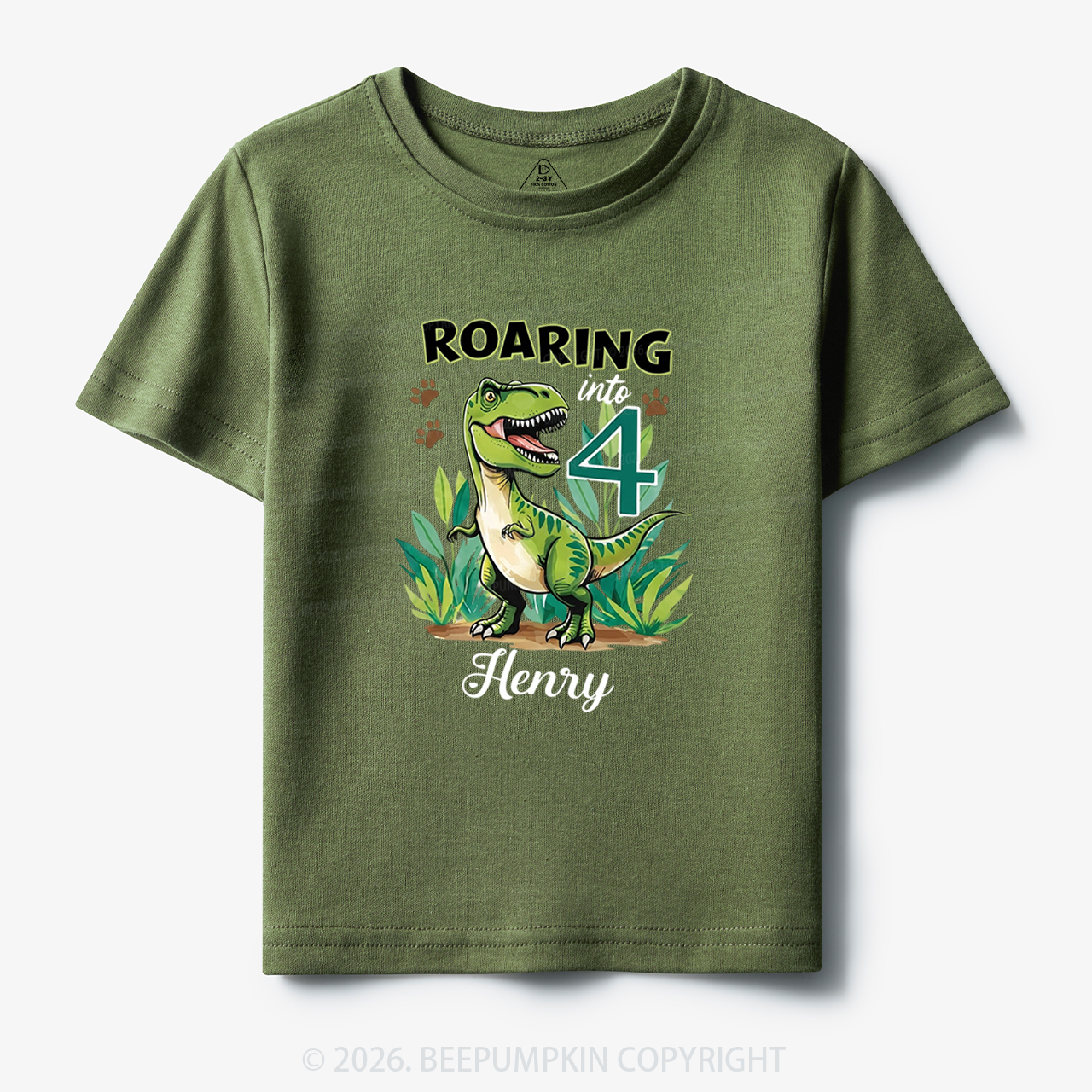 Personalized Dinosaur Birthday Any Age Toddler&Kid's Tees