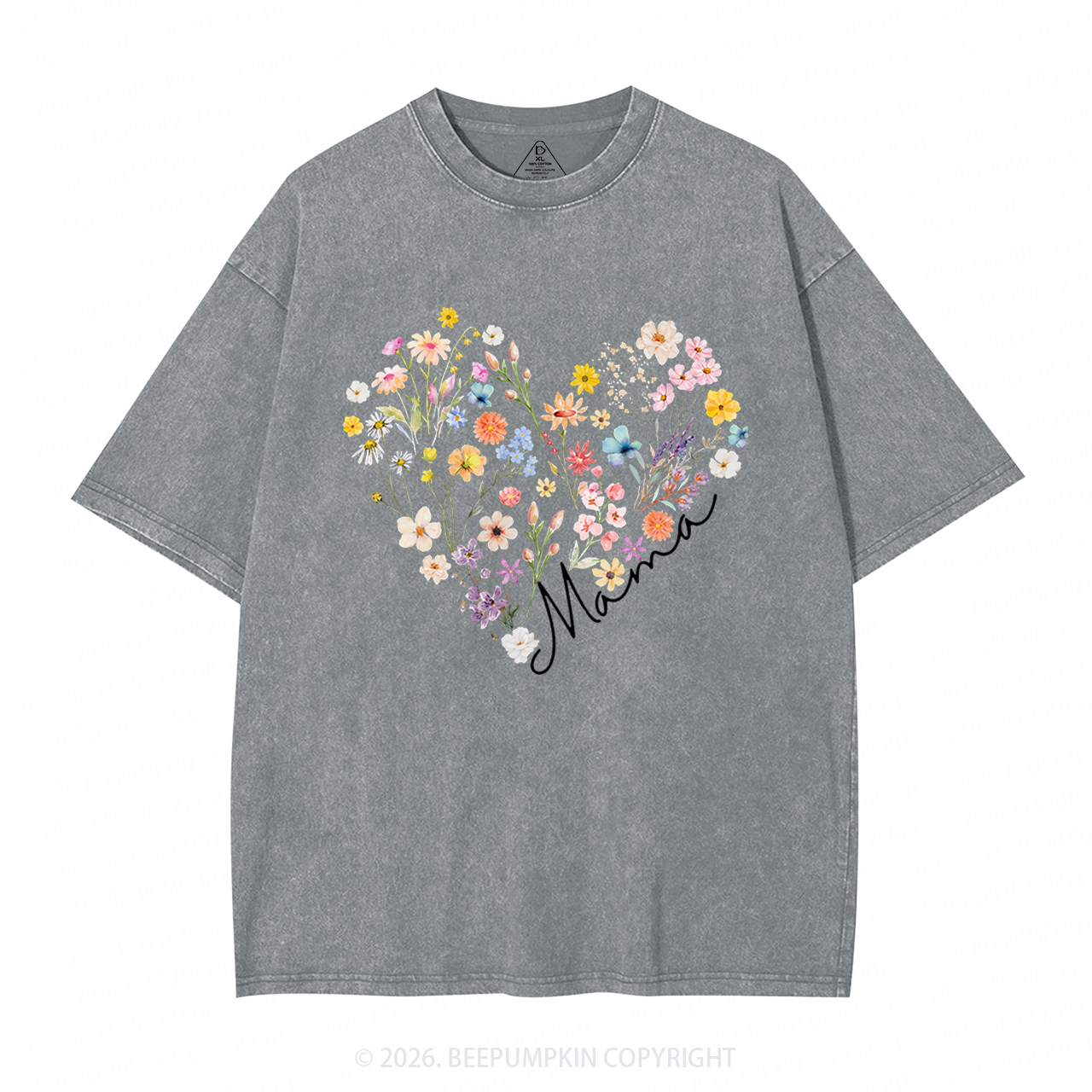 Bohemian Floral Adult Washed T-Shirts