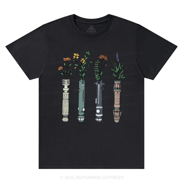 Floral Lightsaber Galaxy T-Shirts