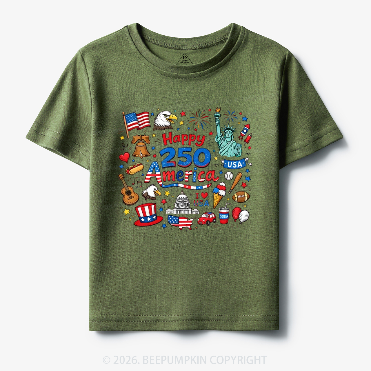 Happy 250 America Toddler&Kid's Tees