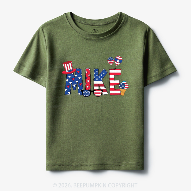Personalized 4th Of July USA Patriotic Toddler&Kid's Tees