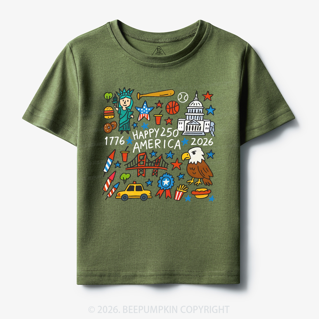 Happy 250 America 1776-2026 Toddler&Kid's Tees