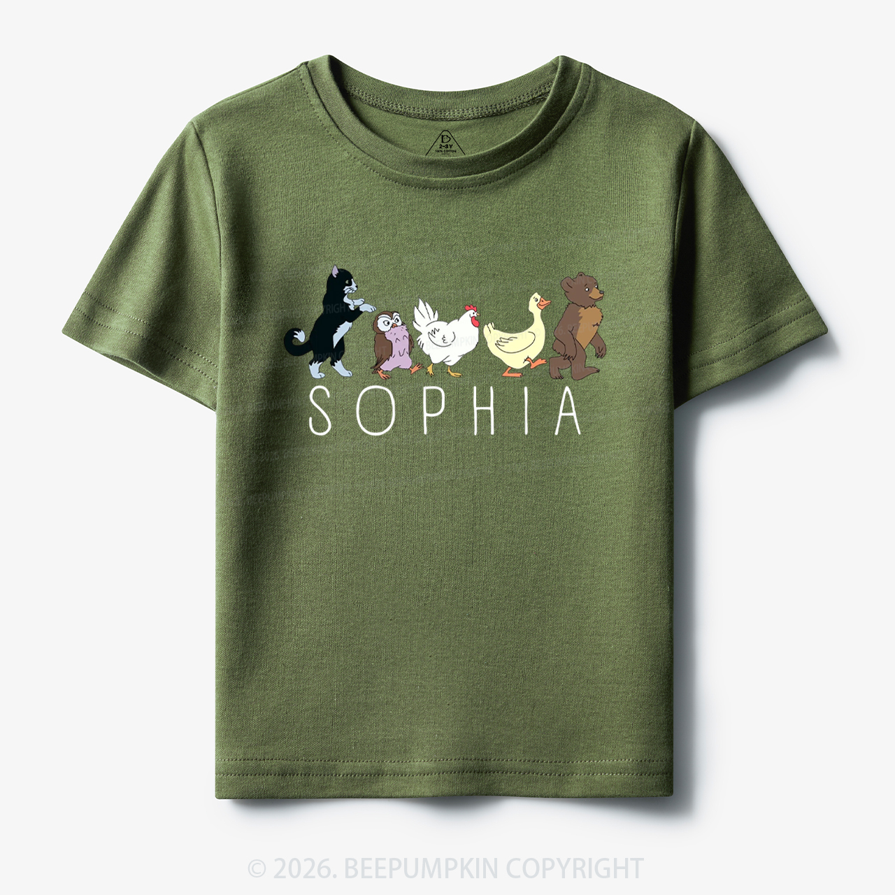 Personalized Cute Animal Friends Toddler&Kid's Tees