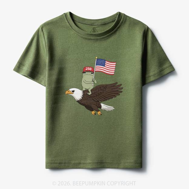 Americas 250th Birthday Funny Frog Toddler&Kid's Tees
