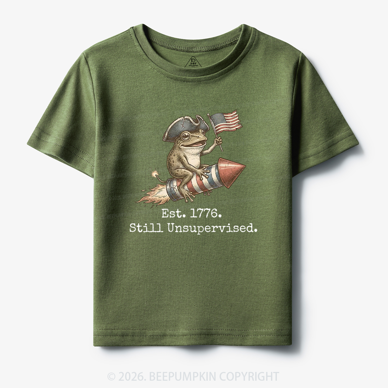 Est 1776 Funny Frog American 250th Anniversary Toddler&Kid's Tees