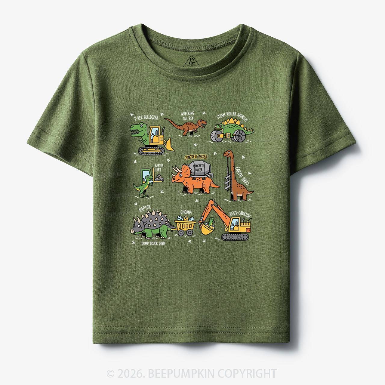 Dinosaur Construction Truck Toddler&Kid's Tees