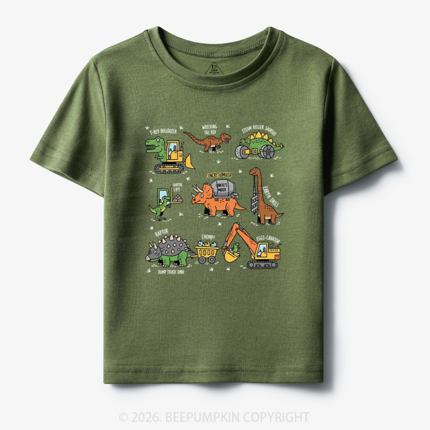 Dinosaur Construction Truck Toddler&Kid's Tees