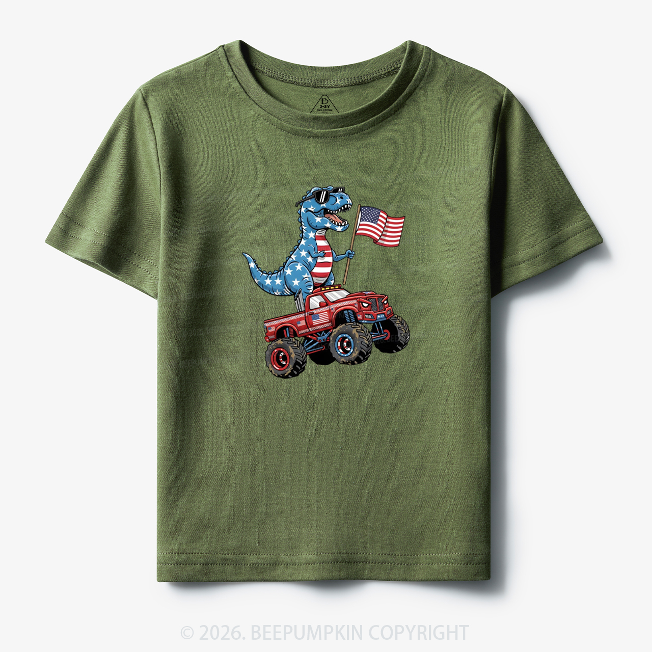 USA 250 American Flag Dinosaur Toddler&Kid's Tees