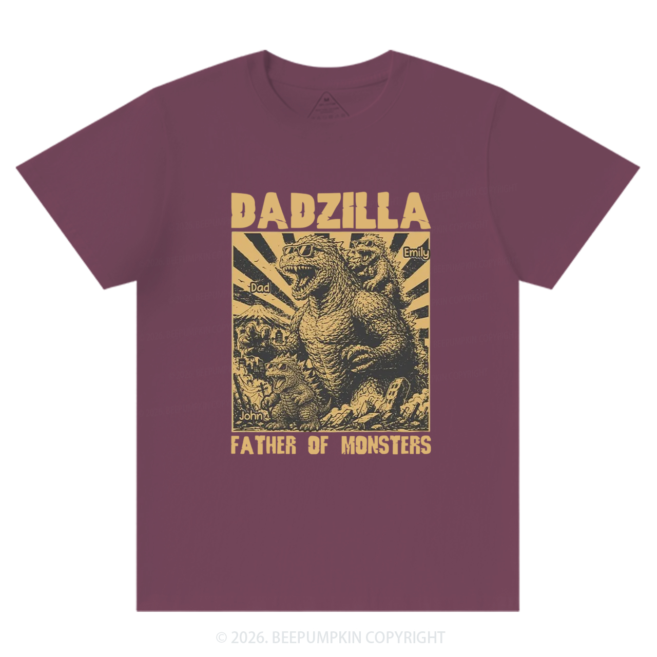 Personalized Dadzilla Father Of Monster T-Shirts