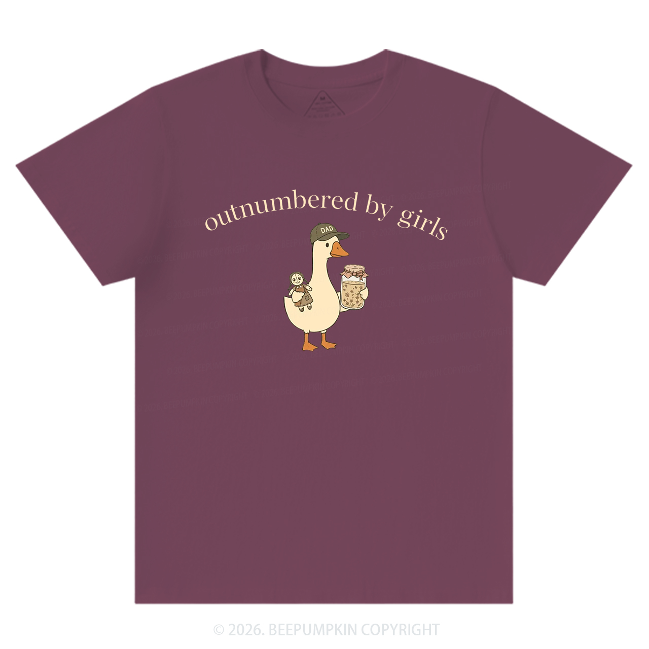 Outnumbered By Girls Dad Goose T-Shirts