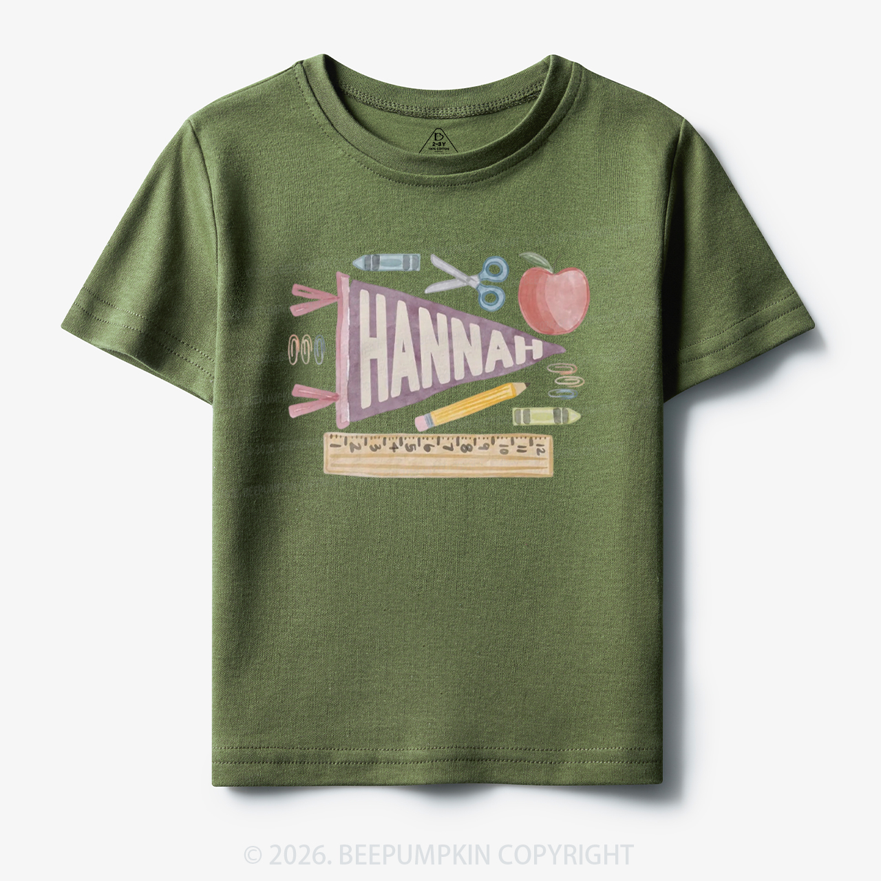 Personalized Name Pennant Back to School Toddler&Kid's Tees