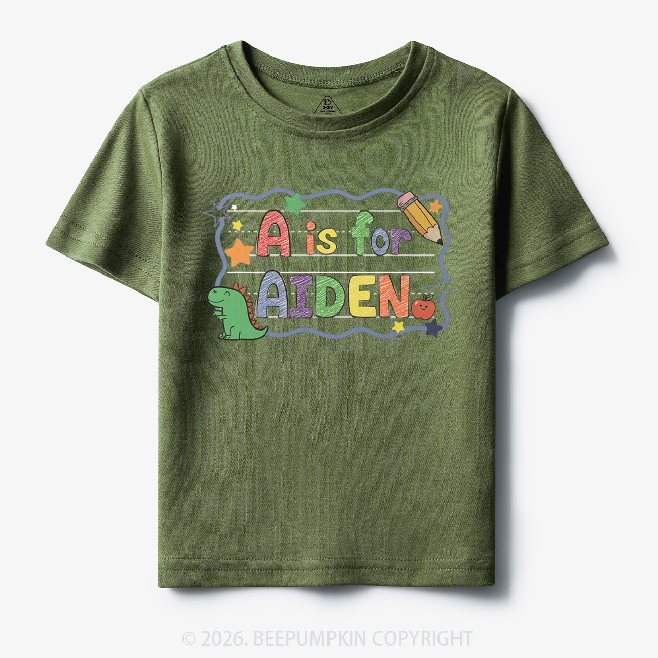 Personalized Name Dinosaur First Day of School Toddler&Kid's Tees