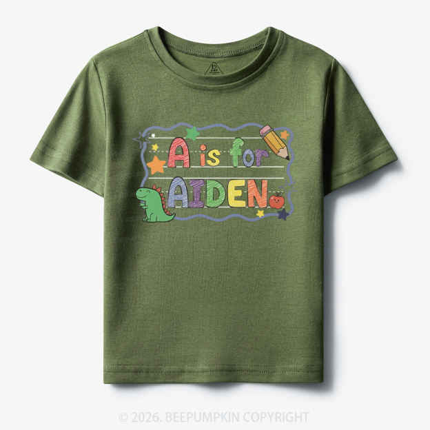Personalized Name Dinosaur First Day of School Toddler&Kid's Tees