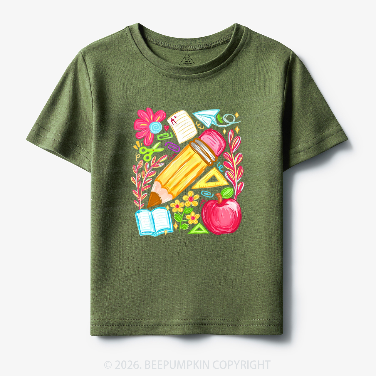 Boho Floral Pencil Coquette Back To School Toddler&Kid's Tees