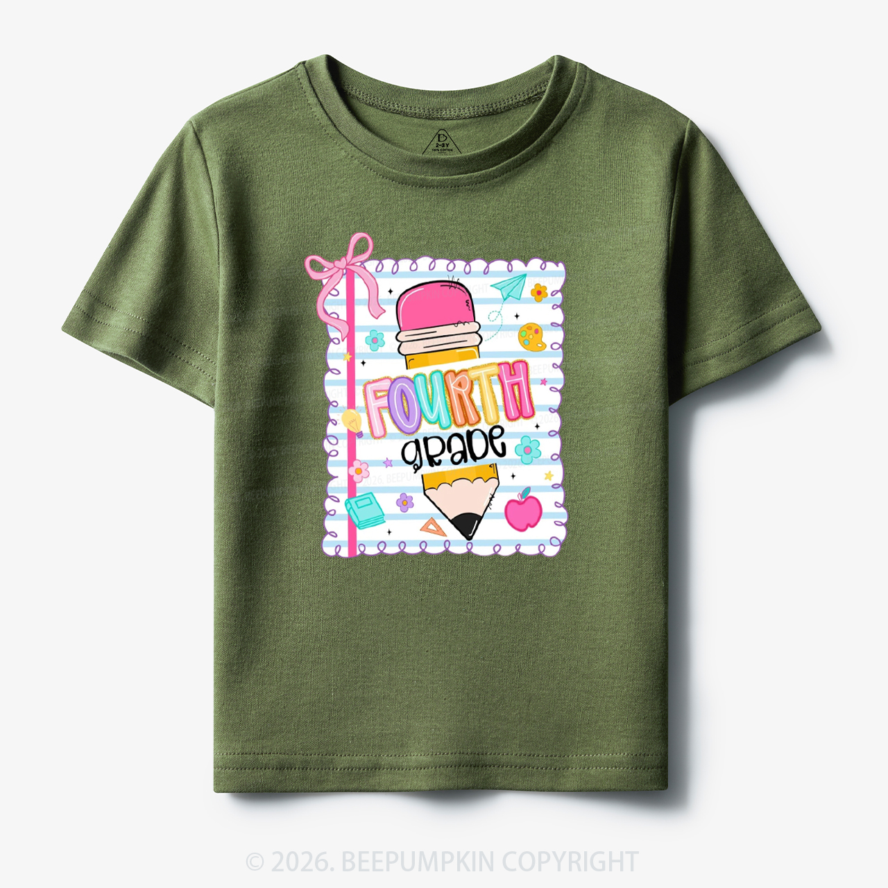 Back To School Pencil Coquette Bow Grades Toddler&Kid's Tees