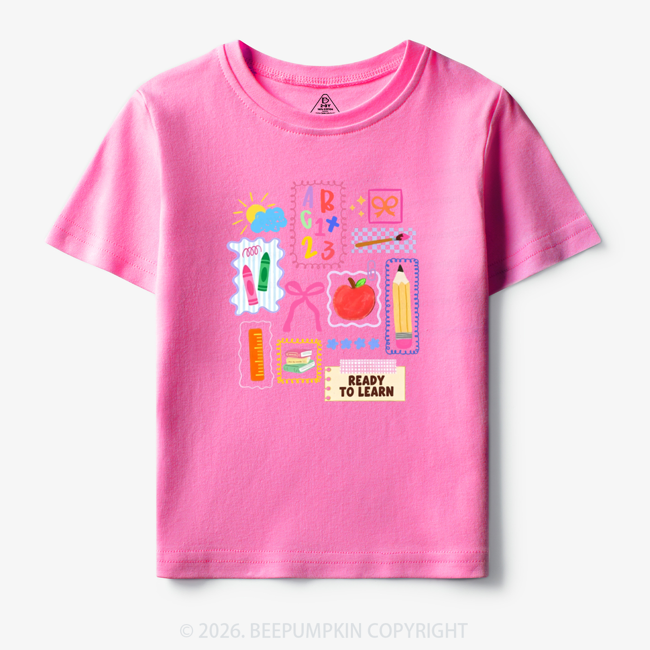 Ready To Learn Whimsical Pencil Bow Toddler&Kid's Tees