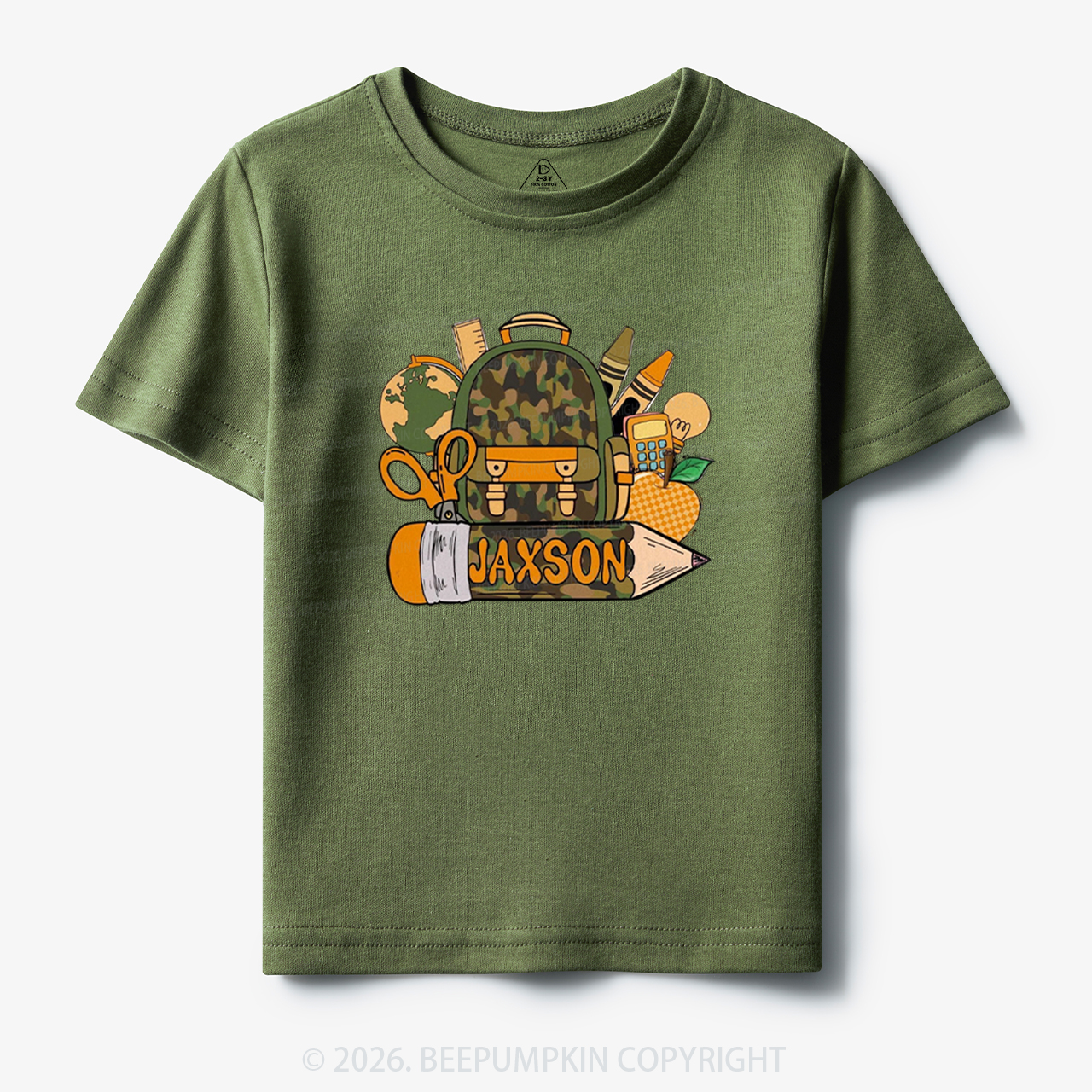 Personalized Camo Backpack Pencil Name Toddler&Kid's Tees