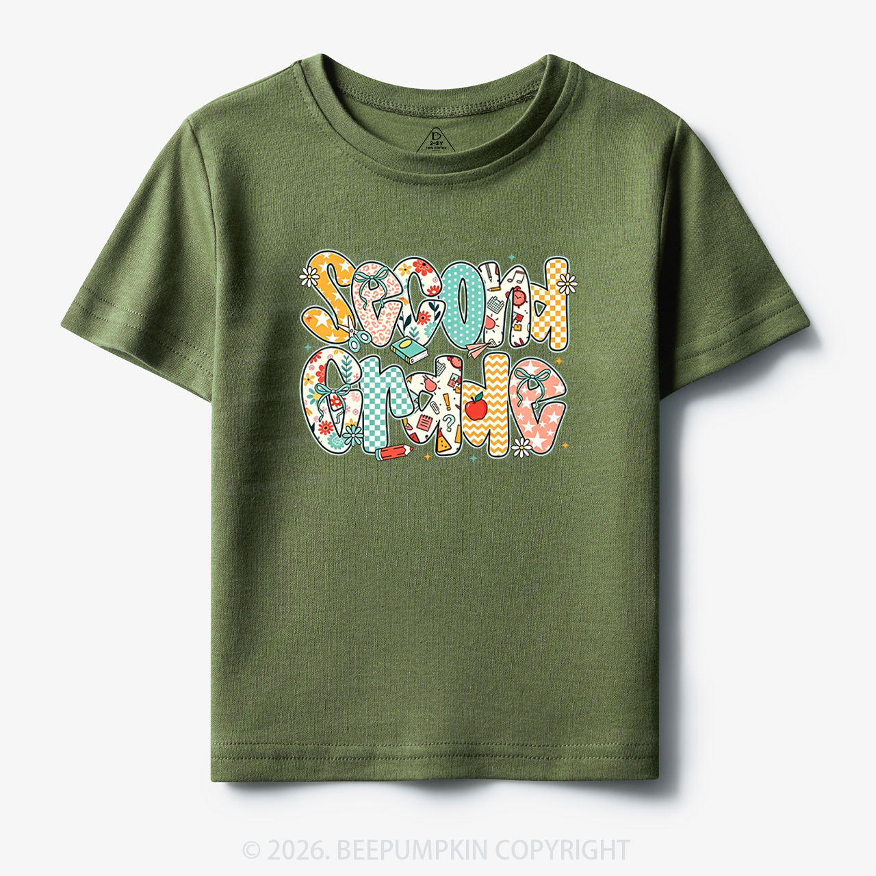 Preppy Floral Apple Pre-k 1st/2nd/3rd/4th Grade Toddler&Kid's Tees