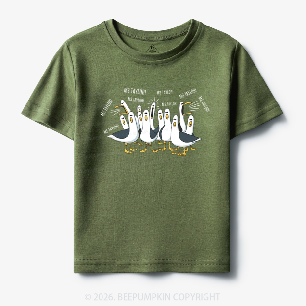 Personalized Teacher Name Seagulls Funny Toddler&Kid's Tees