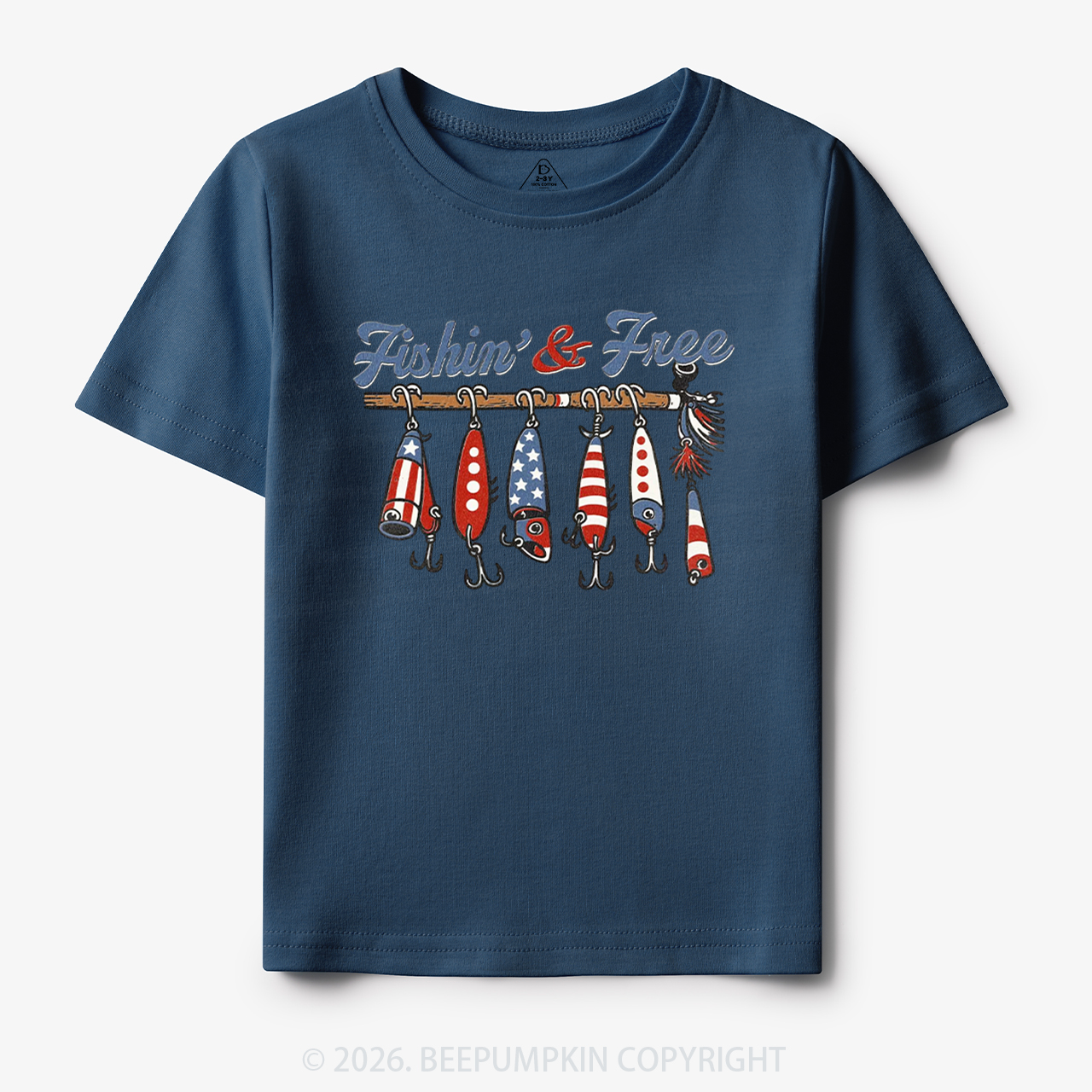Fishin And Free Lure 4th Of July Toddler&Kid's Tees