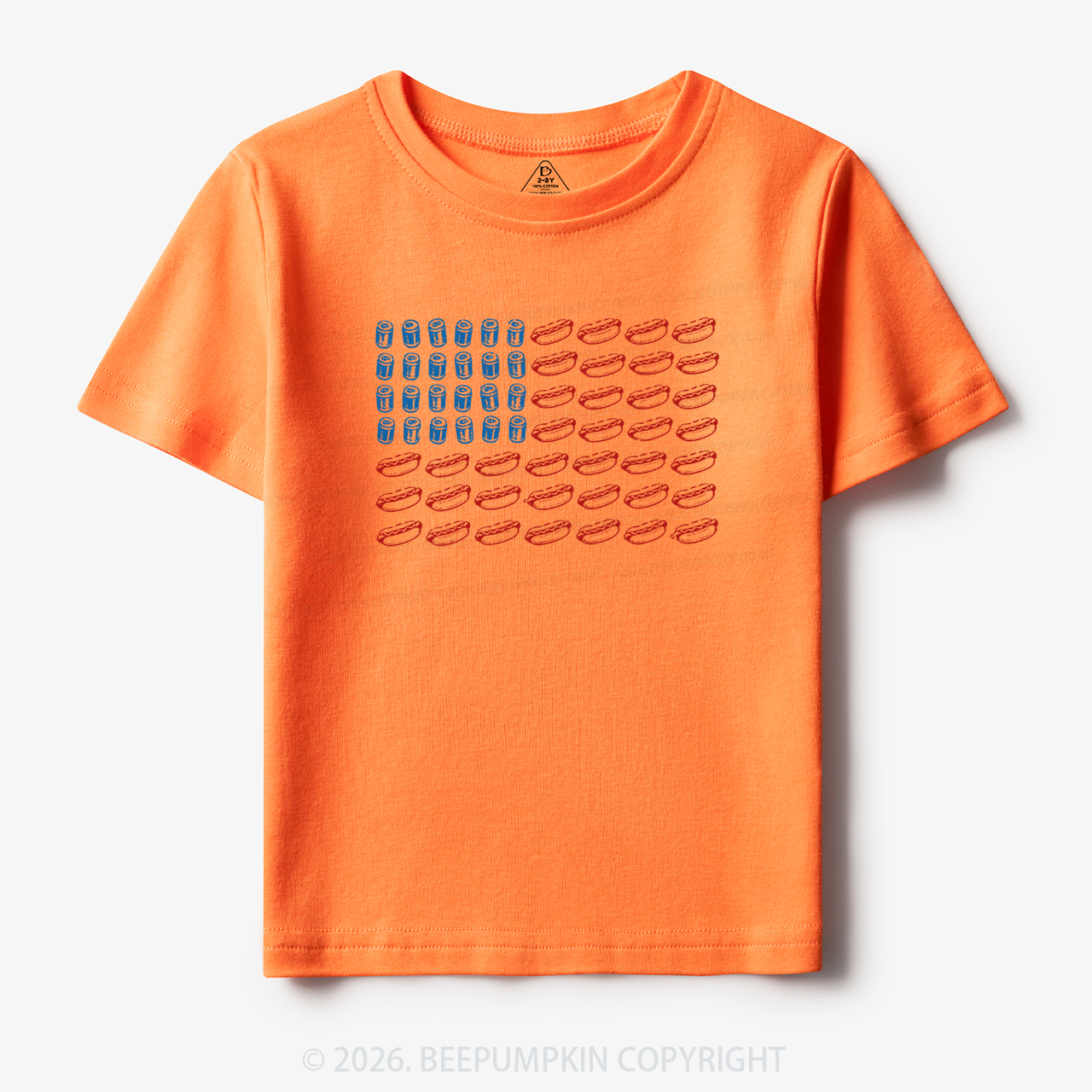 Funny 4th of July Hot Dog American Flag Toddler&Kid's Tees