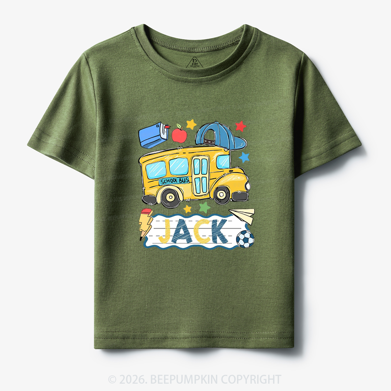 Personalized Name School Bus Back To School Toddler&Kid's Tees