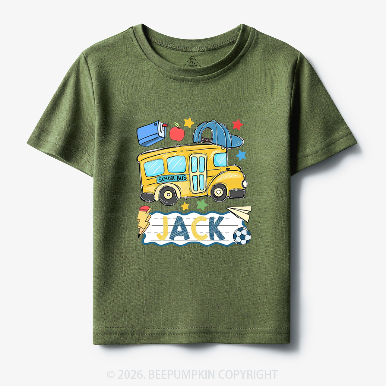 Personalized Name School Bus Back To School Toddler&Kid's Tees