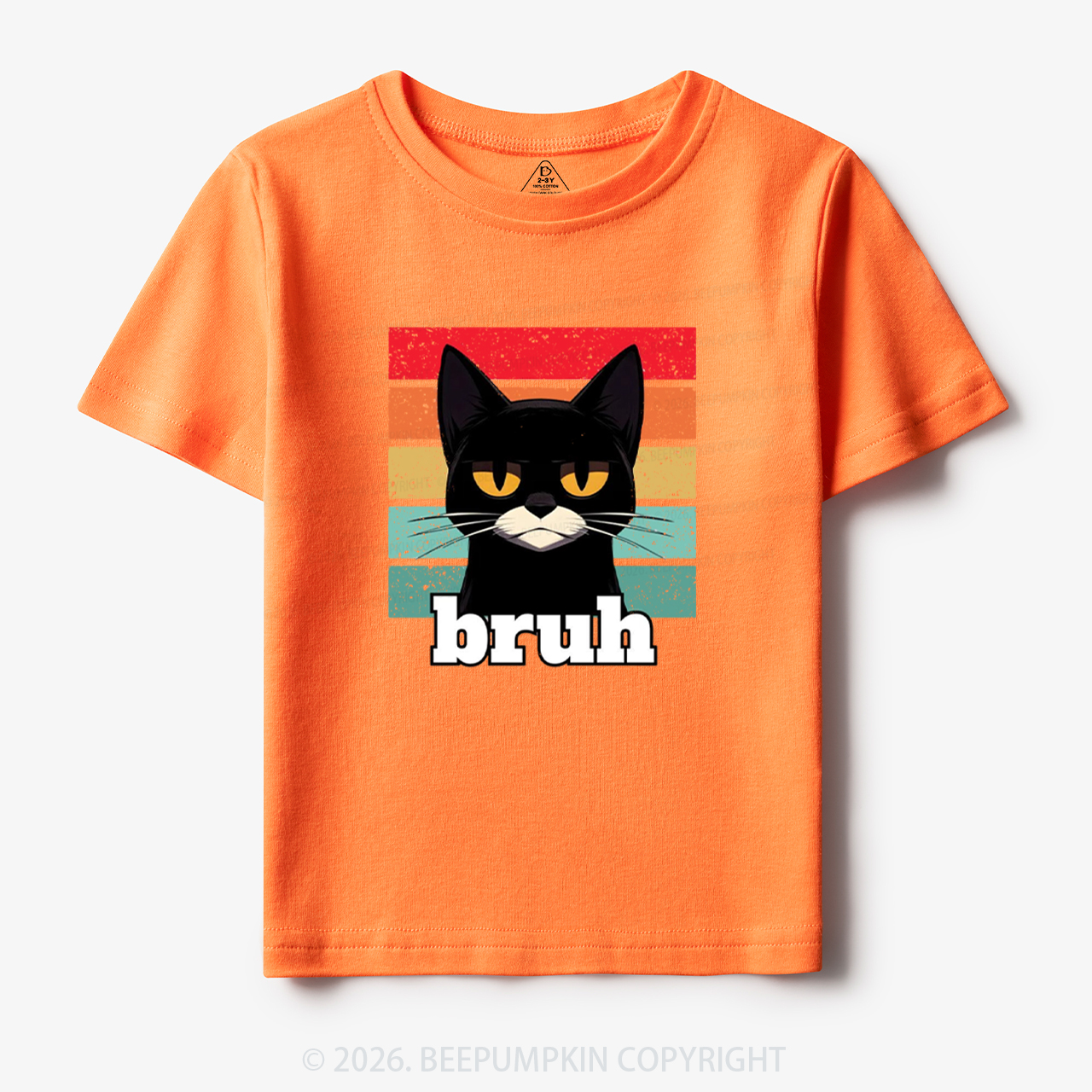 Bruh Cat Funny Back to School Toddler&Kid's Tees