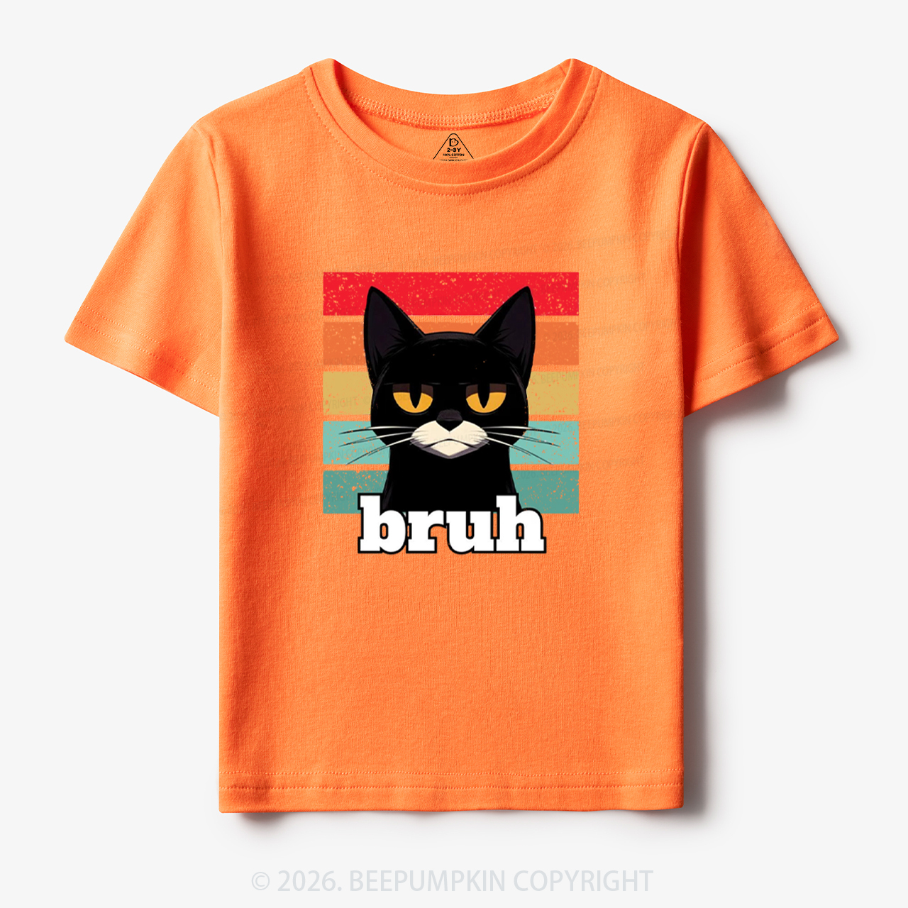 Bruh Cat Funny Back to School Toddler&Kid's Tees