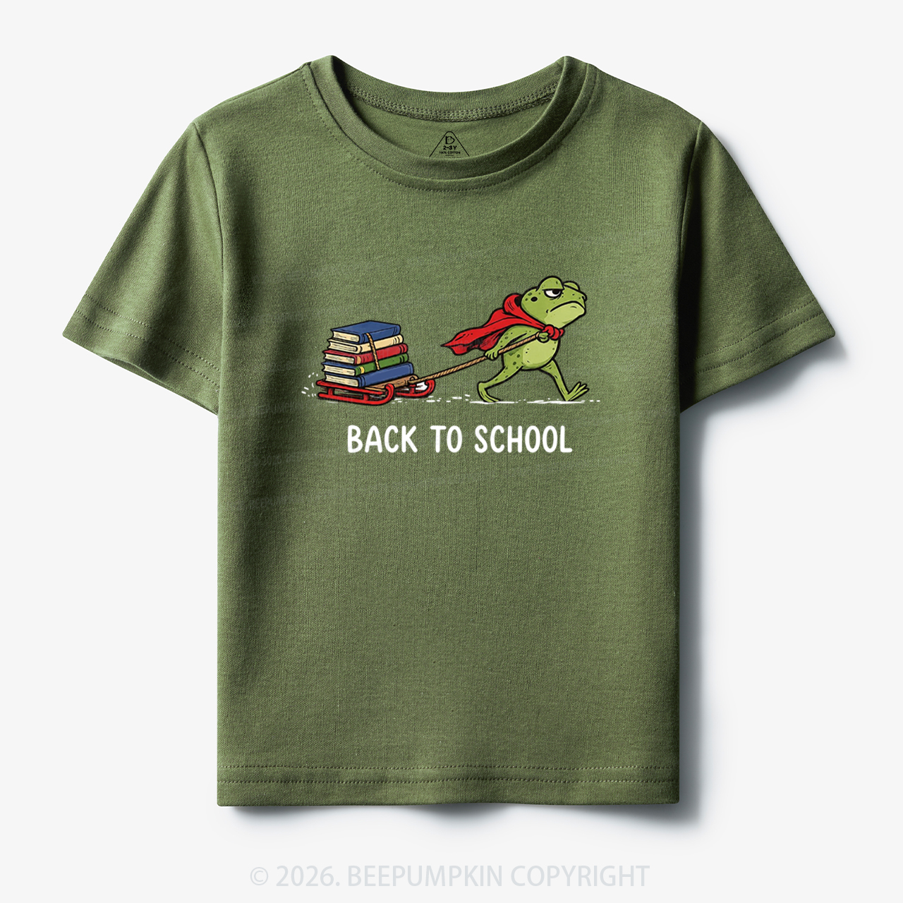 Grumpy Frog Pulling Books Funny Back To School Toddler&Kid's Tees