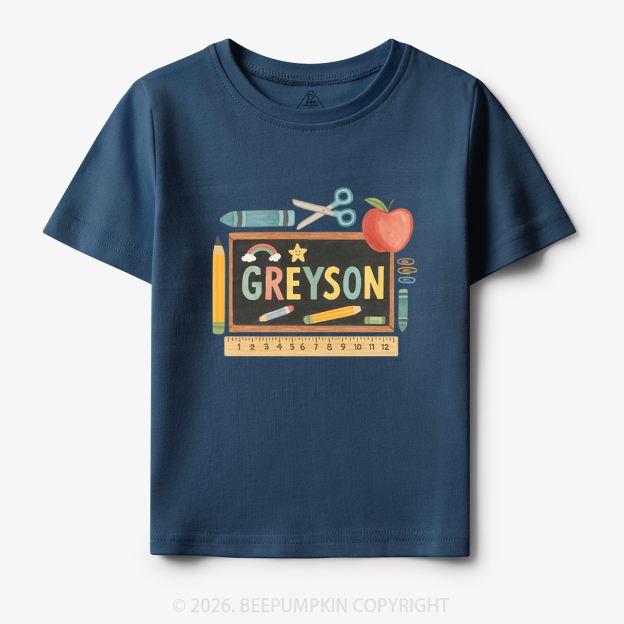 Personalized Name Blackboard Back To School Toddler&Kid's Tees
