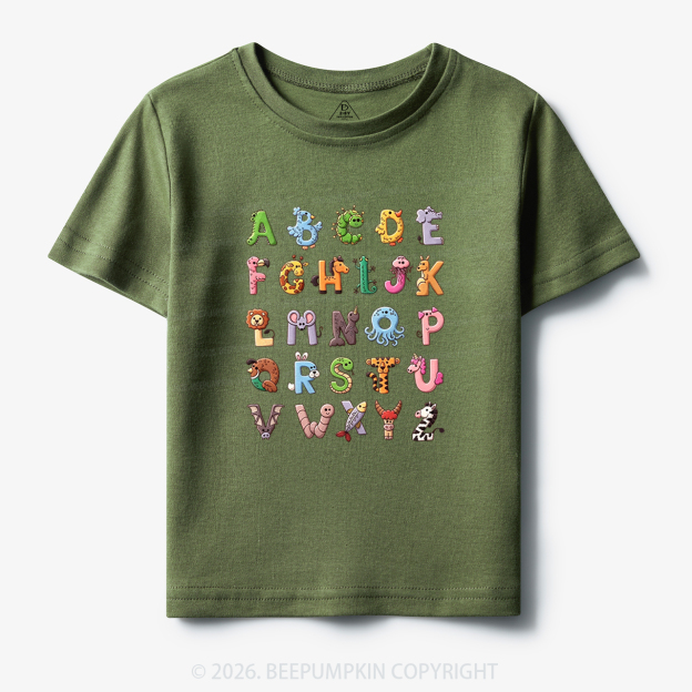 Cute Animals Alphabet Toddler&Kid's Tees
