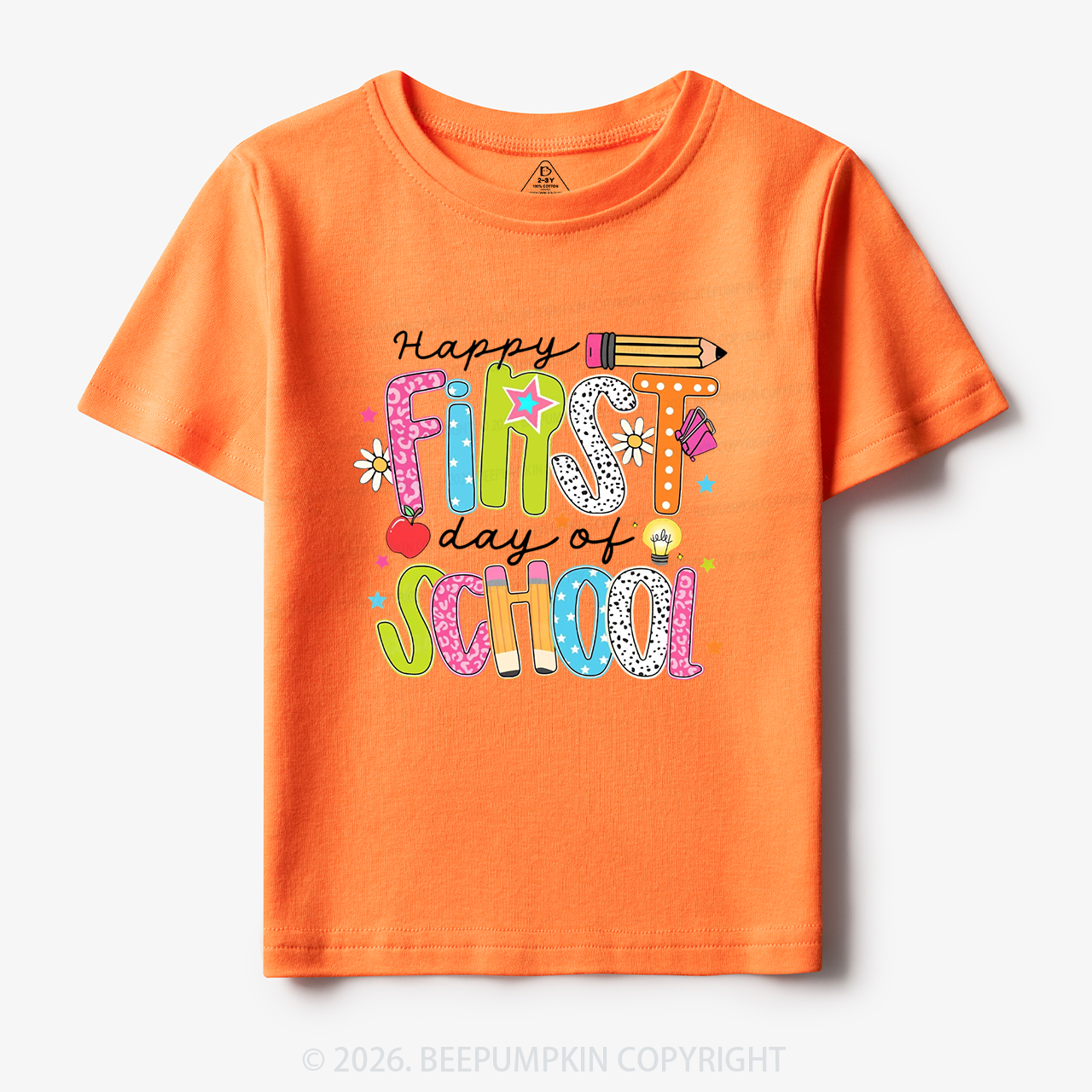 Colorful Happy First Day Of School Toddler&Kid's Tees