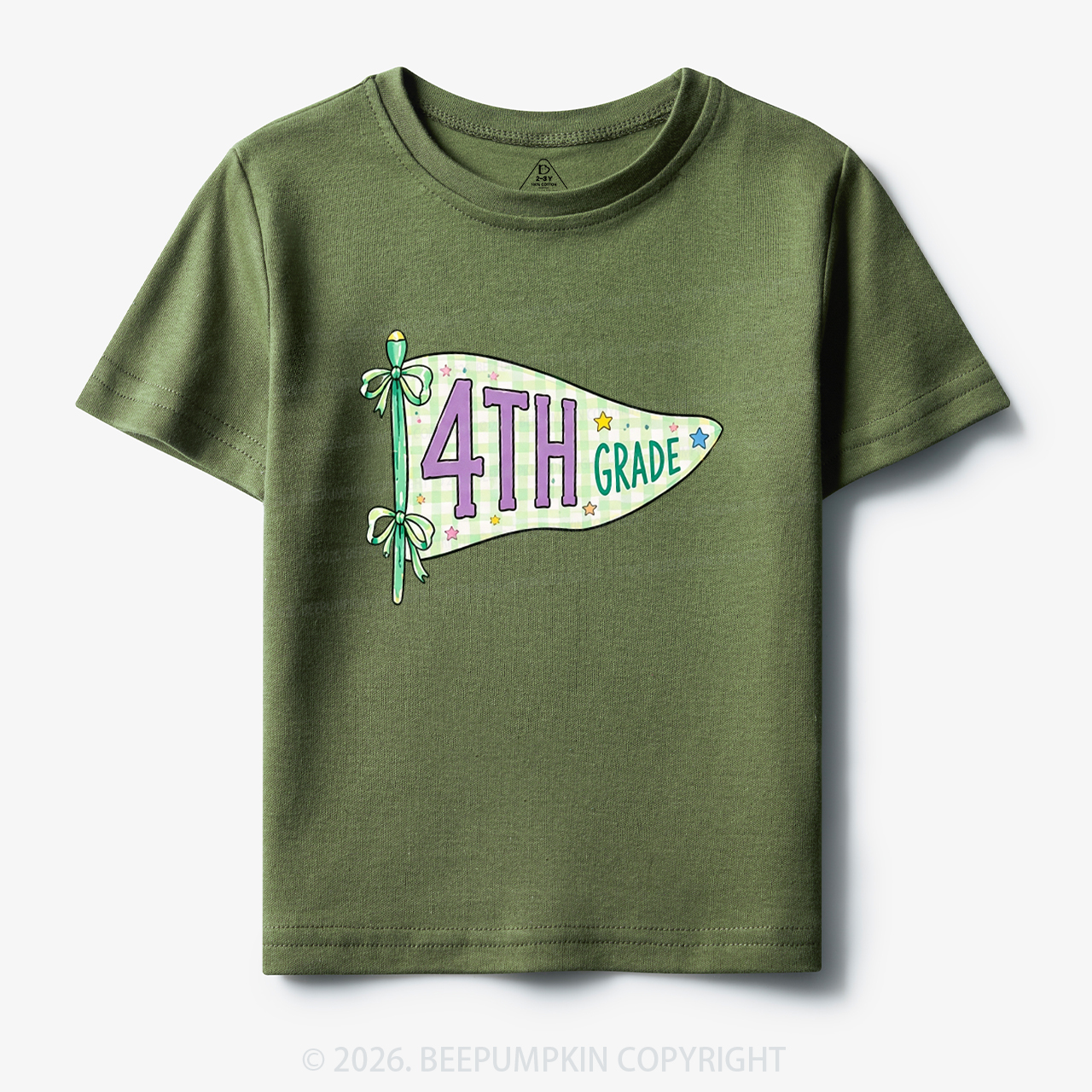 Personalized Back to School Pennant Bow Pastel Toddler&Kid's Tees