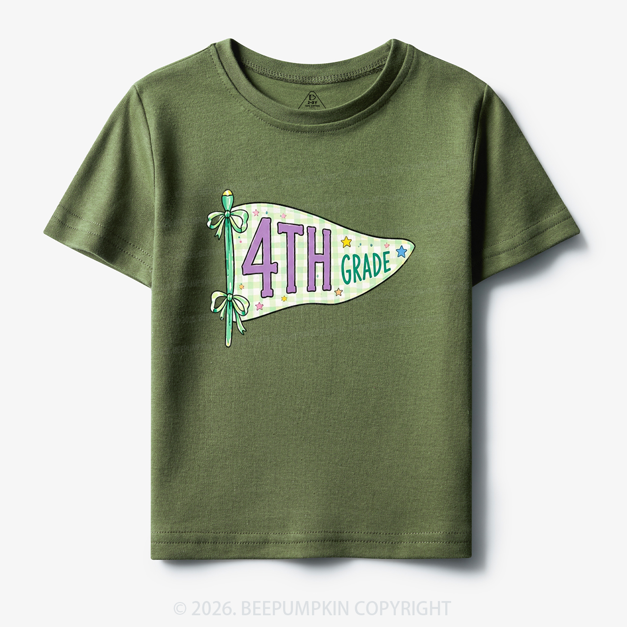 Personalized Back to School Pennant Bow Pastel Toddler&Kid's Tees