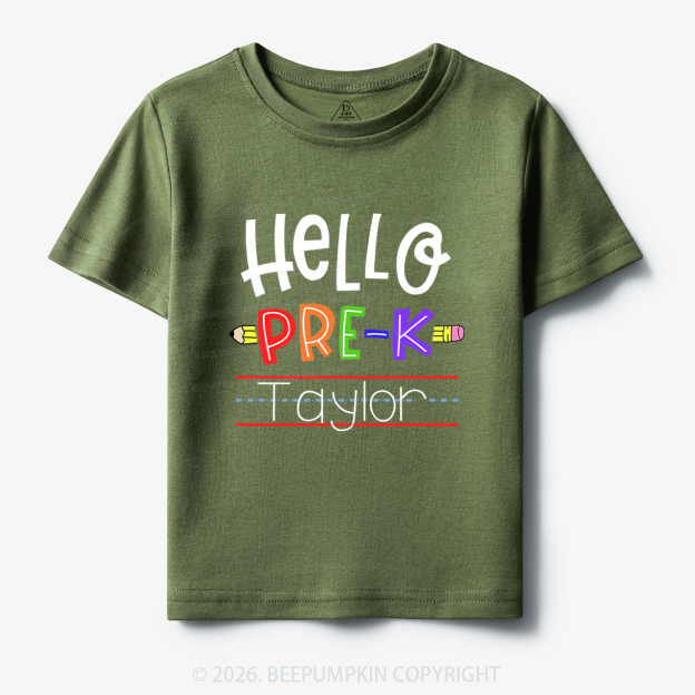 Personalized Hello Pre-k Shirt Back to School